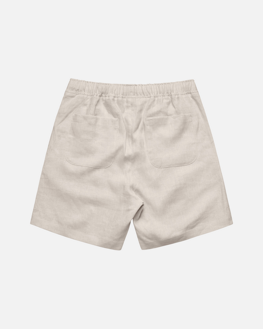 SOS Ecru Embroidered Linen Shorts