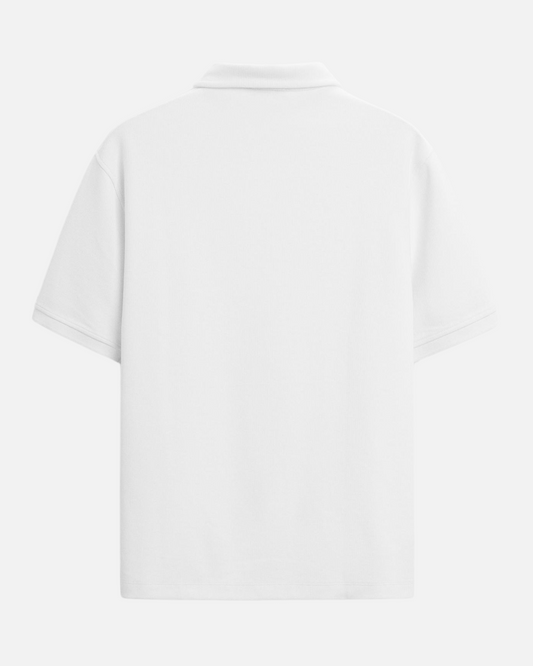 SOS Embroidered White Polo