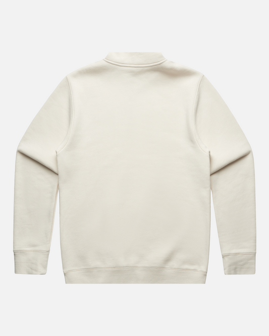 SOS Ecru Embroidered Half-Zip Sweatshirt