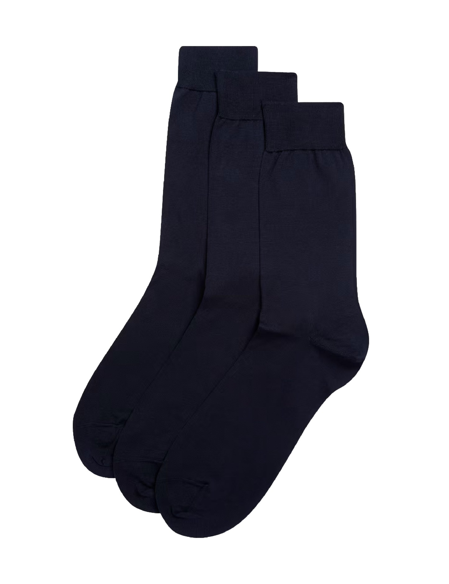 SOS Luxury British Made Unisex 3-Pack Plain Cotton Socks