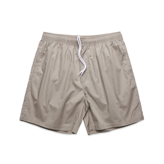 SOS Embroidered Beige Swim Shorts