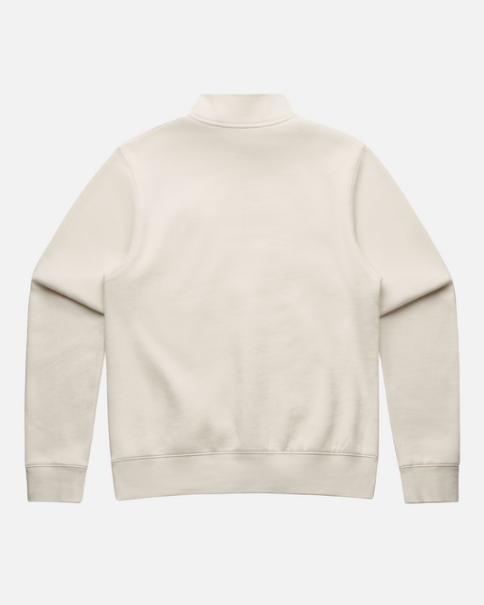 Womens SOS Embroidered Ecru Half-Zip Sweatshirt