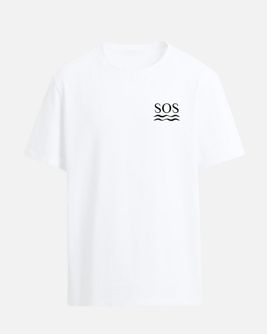 SOS White Cotton Kids T-Shirt