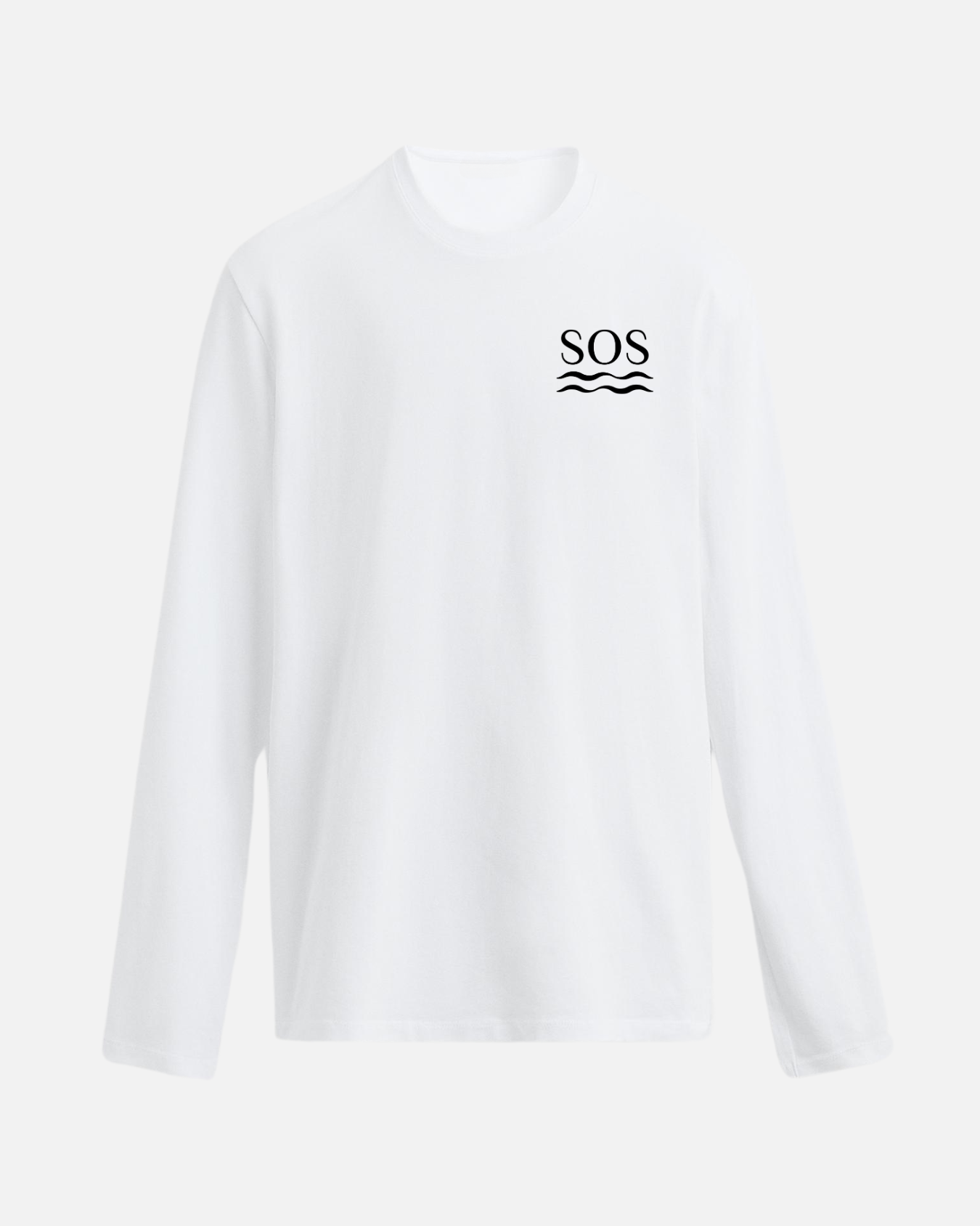 Womens White SOS Long Sleeve T-Shirt
