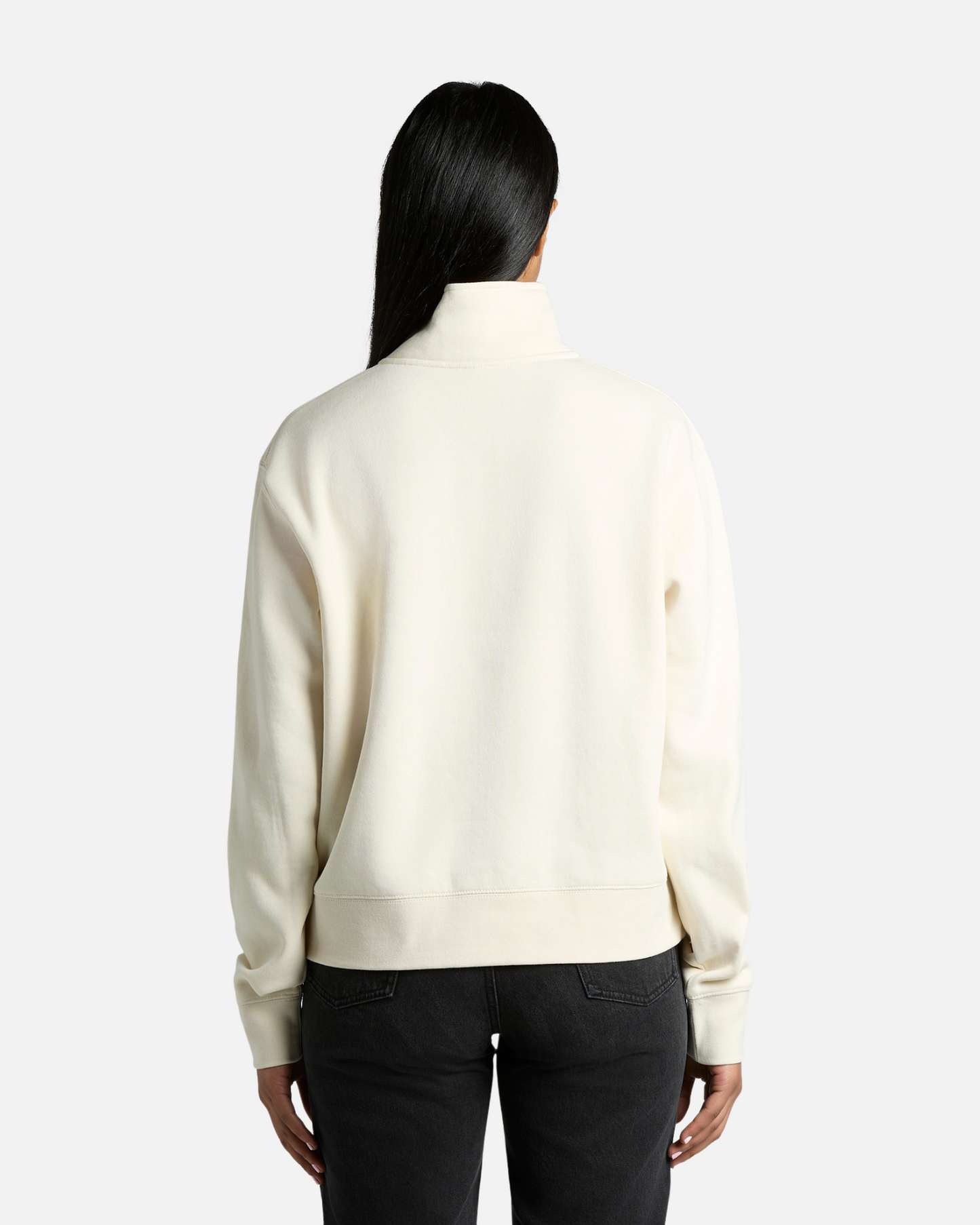 Womens SOS Embroidered Ecru Half-Zip Sweatshirt