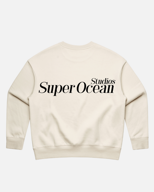 SOS Women’s Ecru Cropped Crew Neck Sweatshirt
