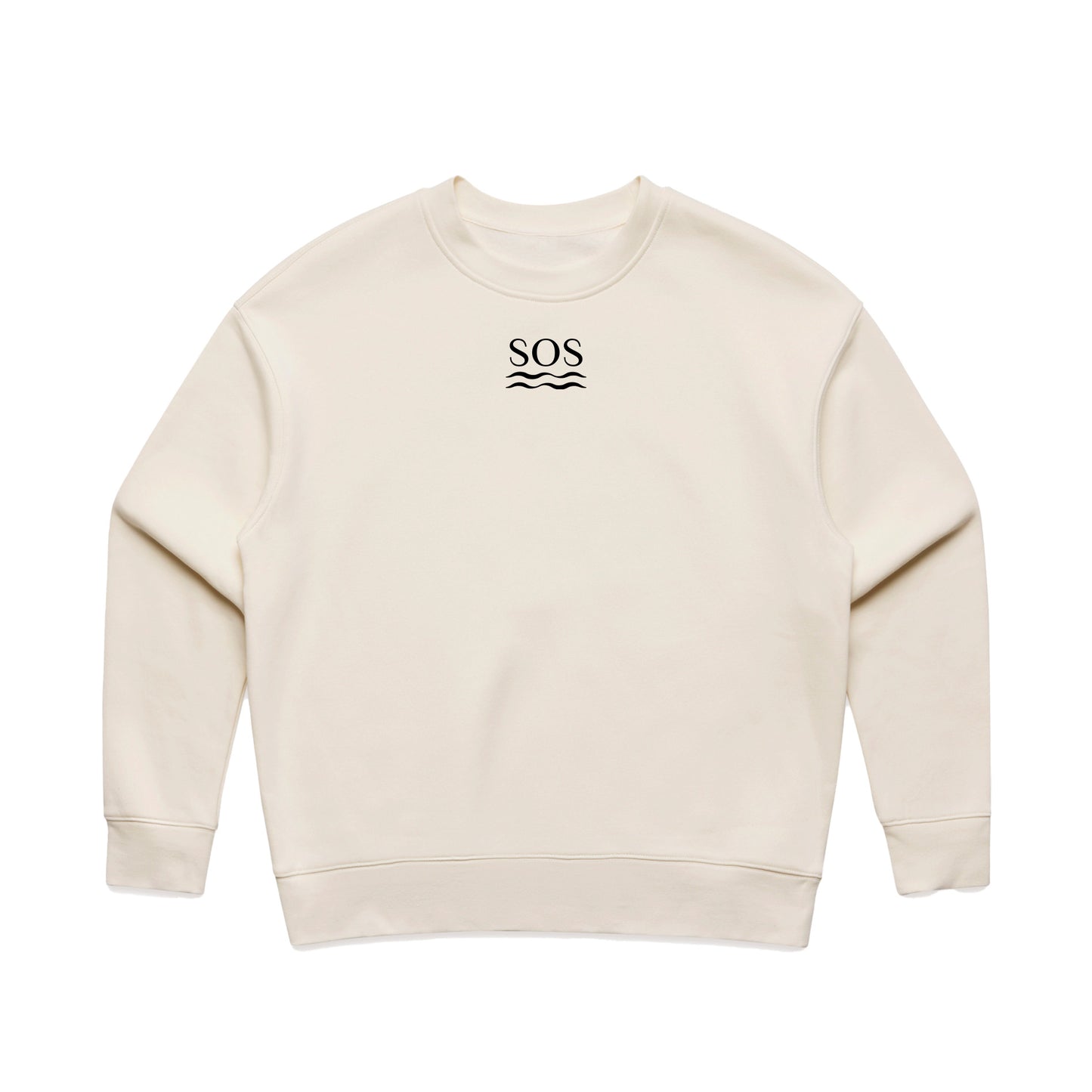 SOS Women’s Ecru Cropped Crew Neck Sweatshirt