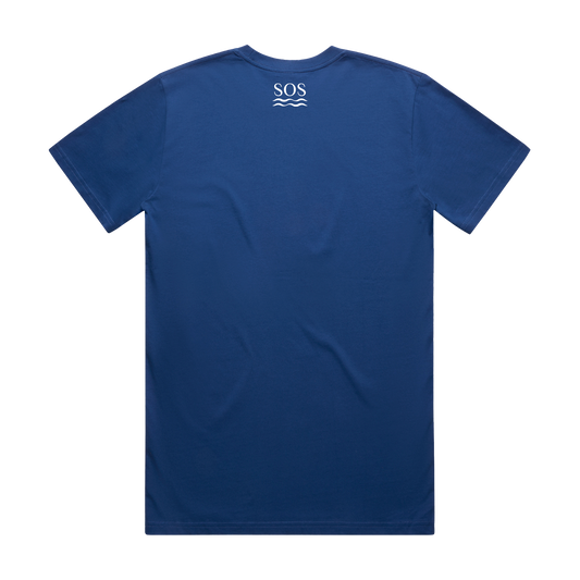 SOS Royal Blue Logo Print T-Shirt