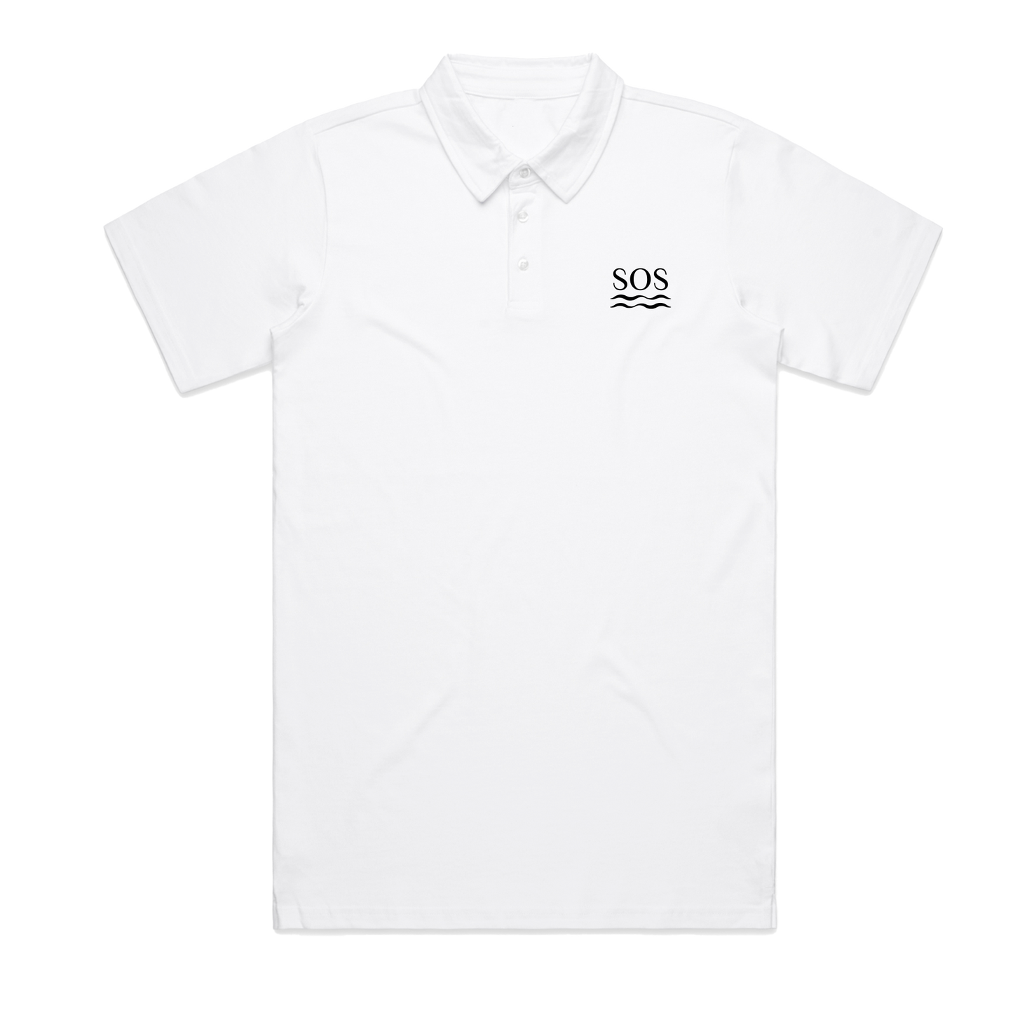 SOS Embroidered White Polo